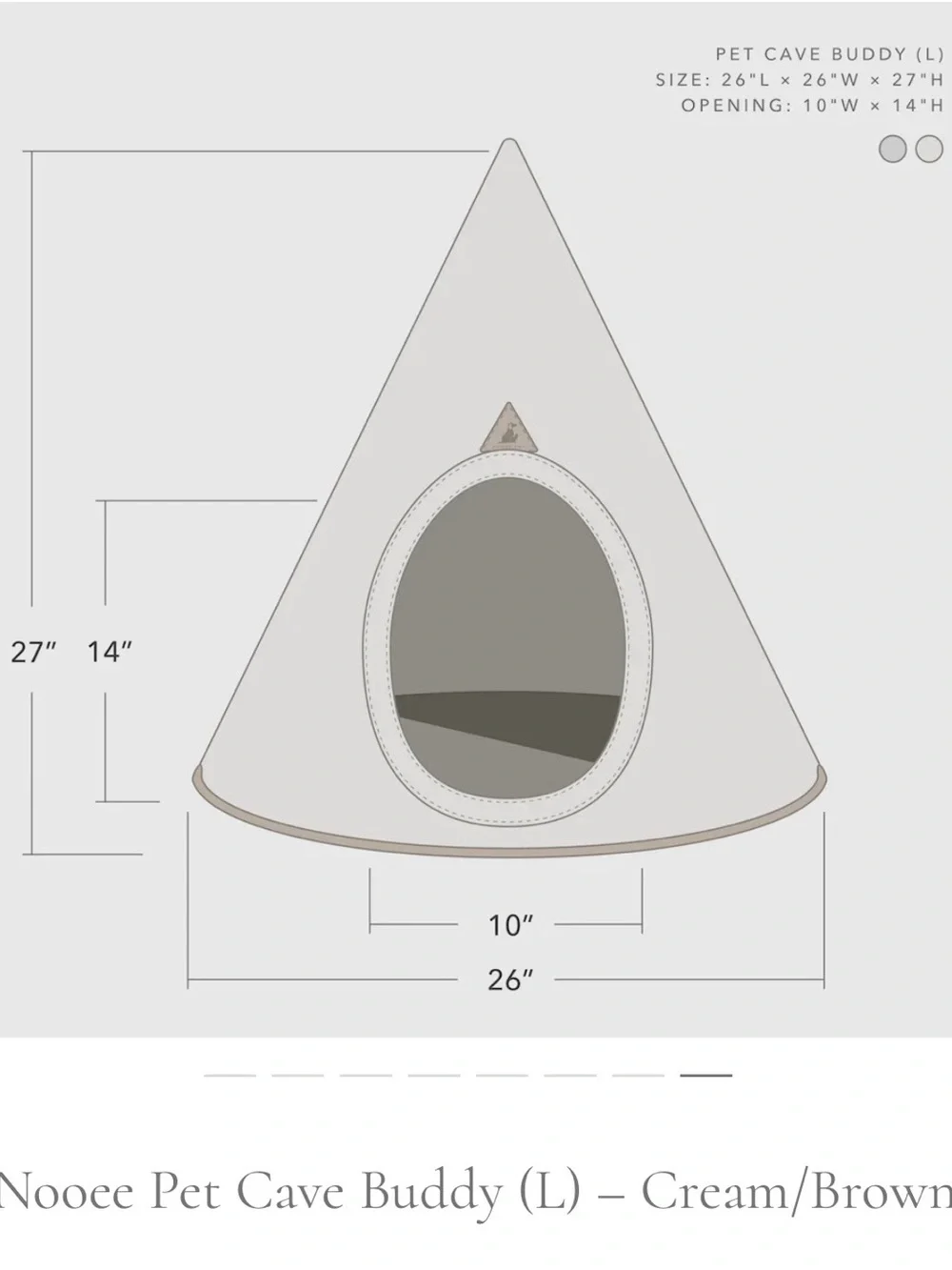 BRAND NEW, never used Cozy Brown Pet Teepee Bed - Modern Dog & Cat Hideaway